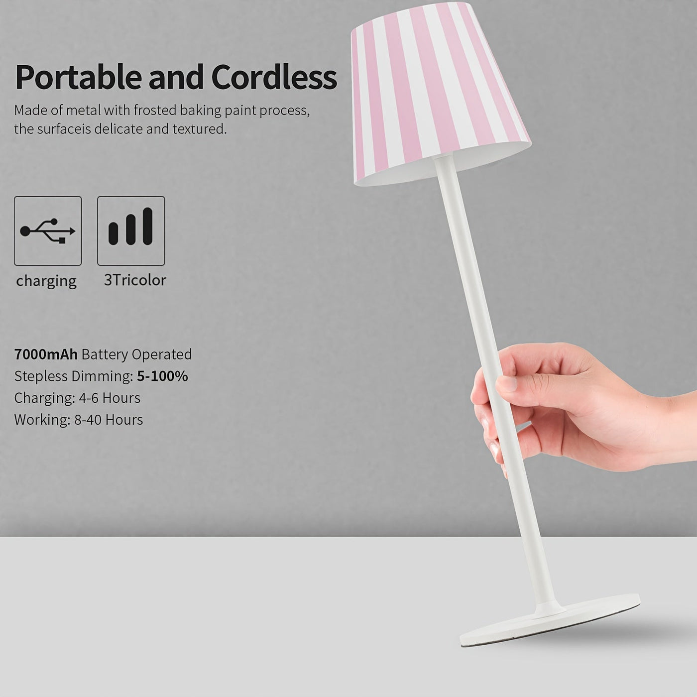 2er-Pack Akku-Tischlampe LED, Wiederaufladbare Touch-Nachtlampe