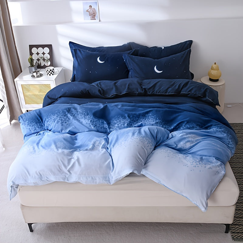 3-teiliges Bettbezug-Set – Monddruck, Weich & Bequem, Für Schlafzimmer & Gästezimmer