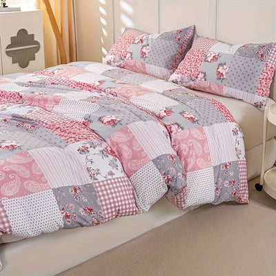 3-teiliges Bettwäsche-Set – Blumenmuster, Weich & Atmungsaktiv