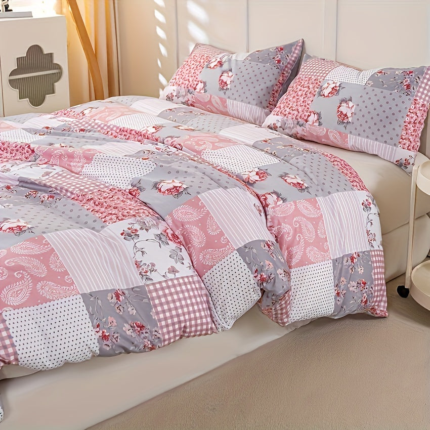 3-teiliges Bettwäsche-Set – Blumenmuster, Weich & Atmungsaktiv