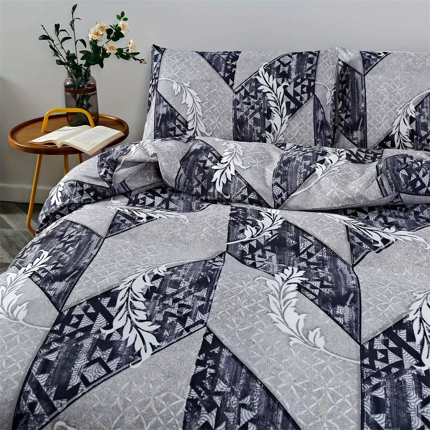 3pcs Geometrische Diamant gesteppte Bettwäsche Set