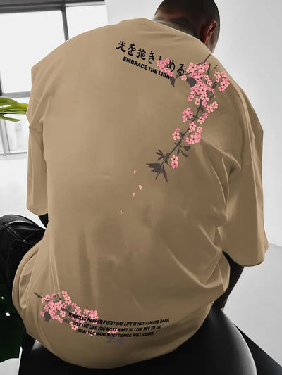Albert - Kirschblüten-Druck Lässiges locker sitzendes T-Shirt