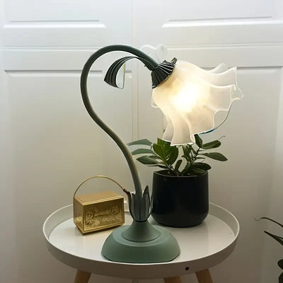 Vintage-Blumen-Tischlampe, Gemütliches Nachttischlicht
