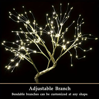 108-LED Bonsai Baum Schreibtischlampe, USB/Batteriebetrieben, Energieeffizient für Weihnachten