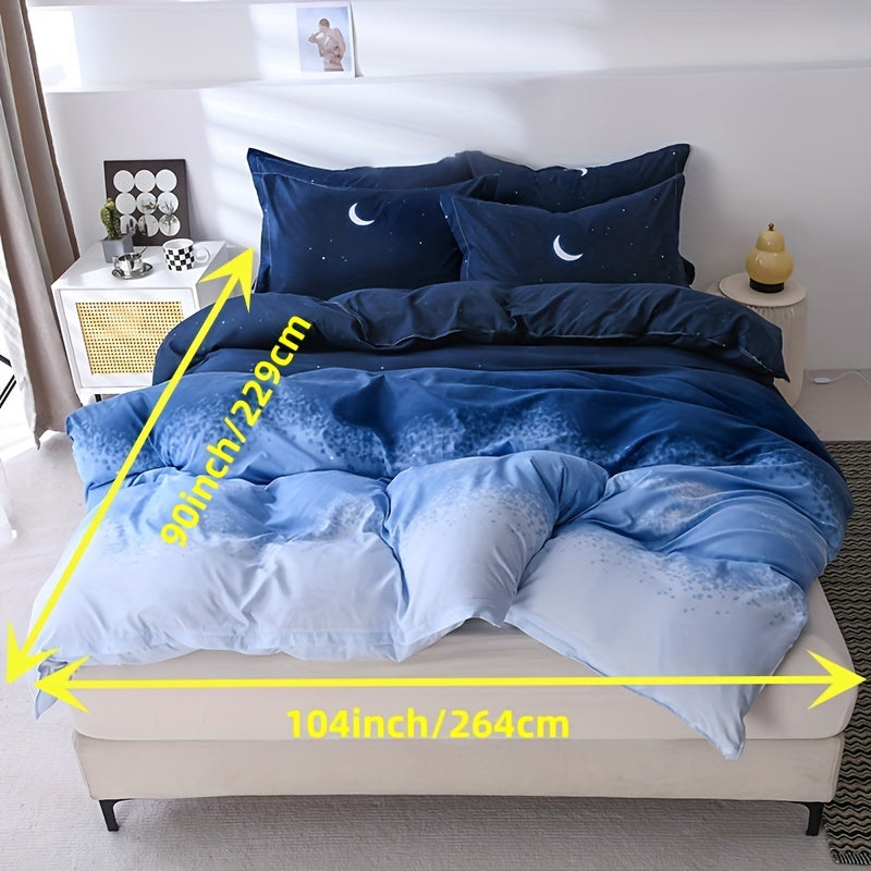 3-teiliges Bettbezug-Set – Monddruck, Weich & Bequem, Für Schlafzimmer & Gästezimmer