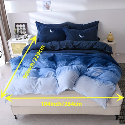 3-teiliges Bettbezug-Set – Monddruck, Weich & Bequem, Für Schlafzimmer & Gästezimmer