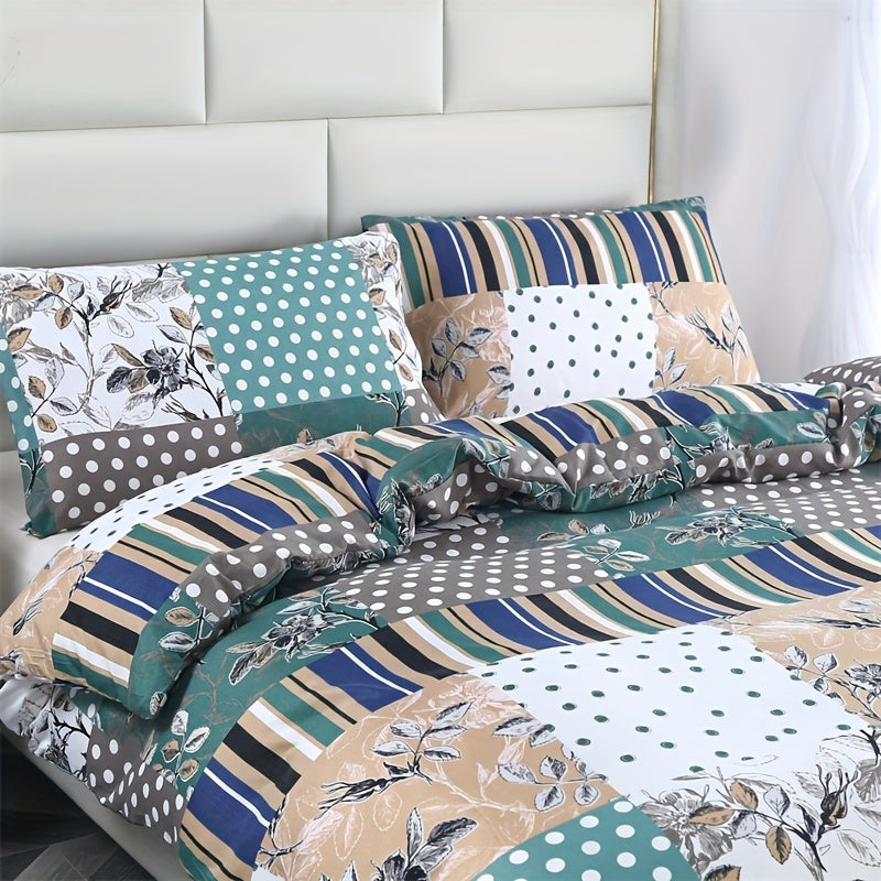 3-teiliges Fleece Bettbezug Set – Hautfreundlich, Pflanzenblumen Design