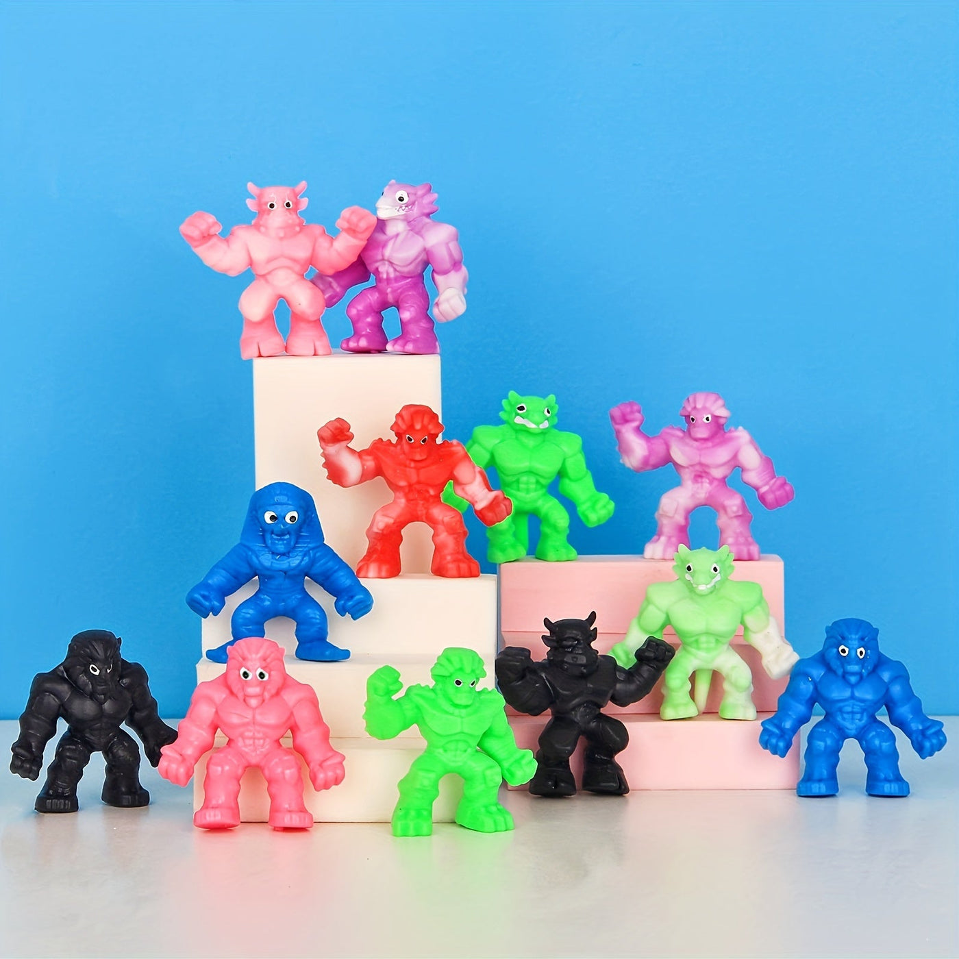 10 Stretch-Monster Squishy-Spielzeuge – Stressabbau, Verschiedene Farben