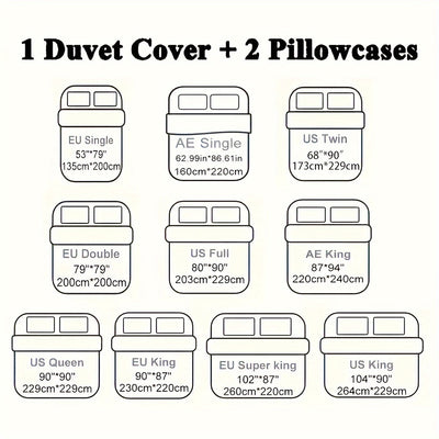 3-teiliges Bettbezug-Set mit Blumenmuster – Weiches Polyester, Reißverschluss, King-Size