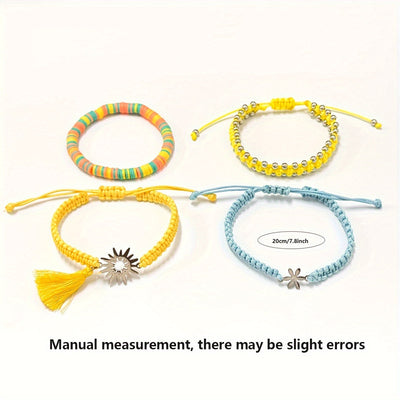 9-teiliges Boho-Armband-Set für Frauen – Verstellbar, Geflochten, Perfekt für Strand