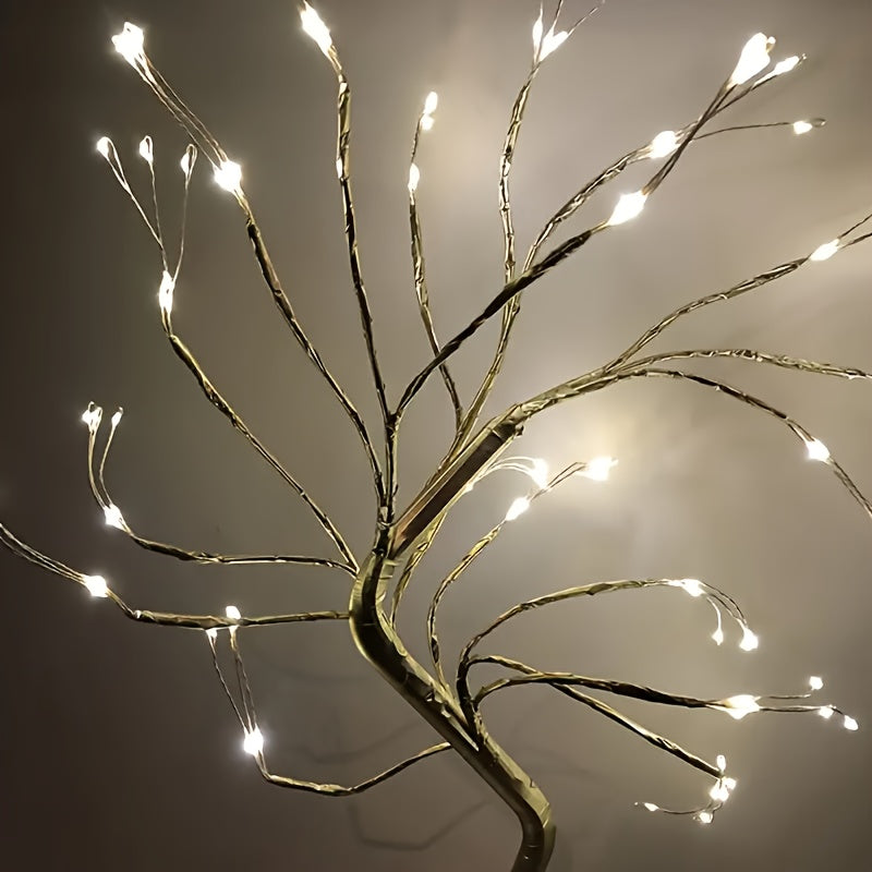 108-LED Bonsai Baum Schreibtischlampe, USB/Batteriebetrieben, Energieeffizient für Weihnachten