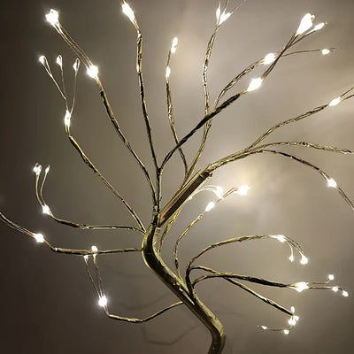 108-LED Bonsai Baum Schreibtischlampe, USB/Batteriebetrieben, Energieeffizient für Weihnachten