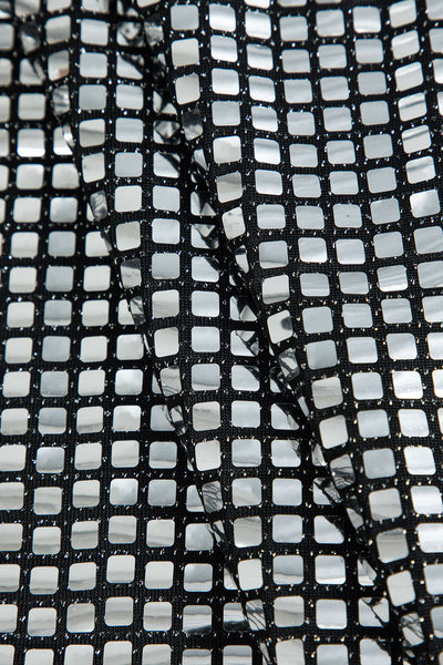 Agathe | Glamouröser Party Minirock mit funkelndem Netz-Design