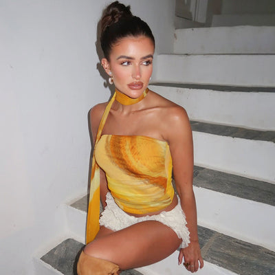 Wanya | Bustier-Top Bedruckt Kopftuch
