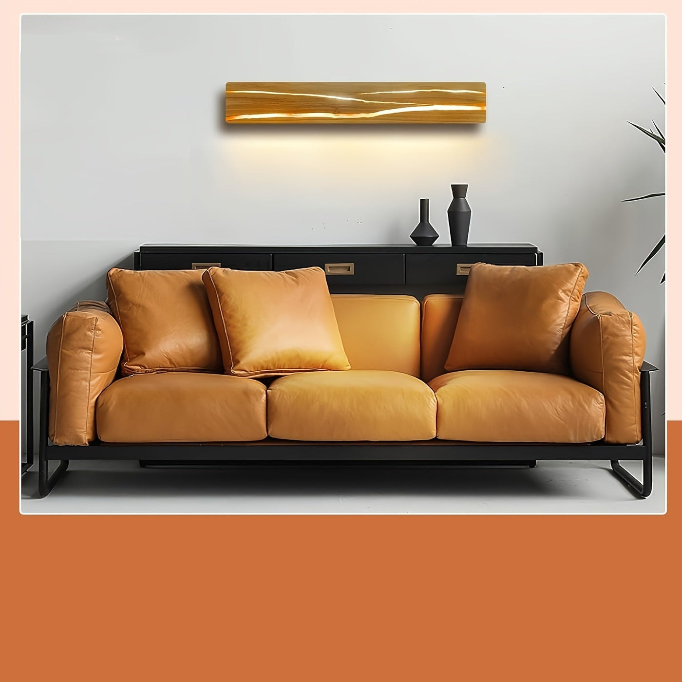 Winter LED Wandlampe, Holzfarbe, Warmweiß