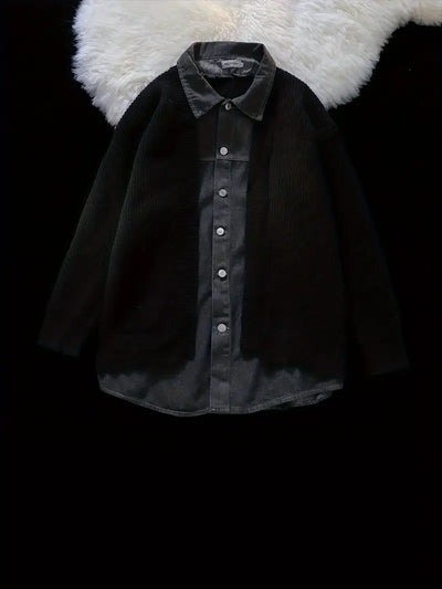 Willam - Herren-Strickjacke mit zweiteiligem Denim-Imitat-Design