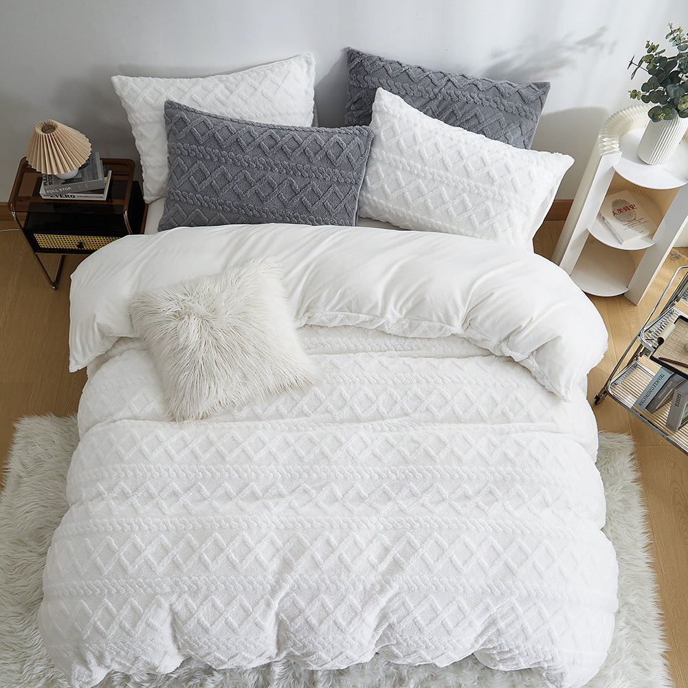 Wendebettwäsche Plüsch – Flauschig, Warm, Geometrisches Design