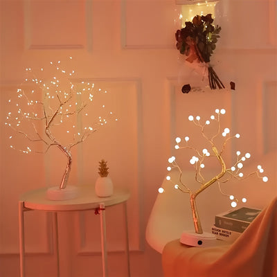 108-LED Bonsai Baum Schreibtischlampe, USB/Batteriebetrieben, Energieeffizient für Weihnachten