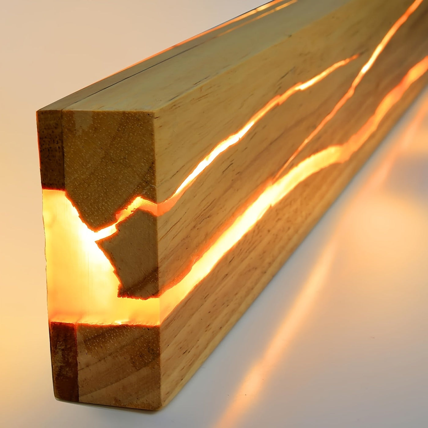 Winter LED Wandlampe, Holzfarbe, Warmweiß