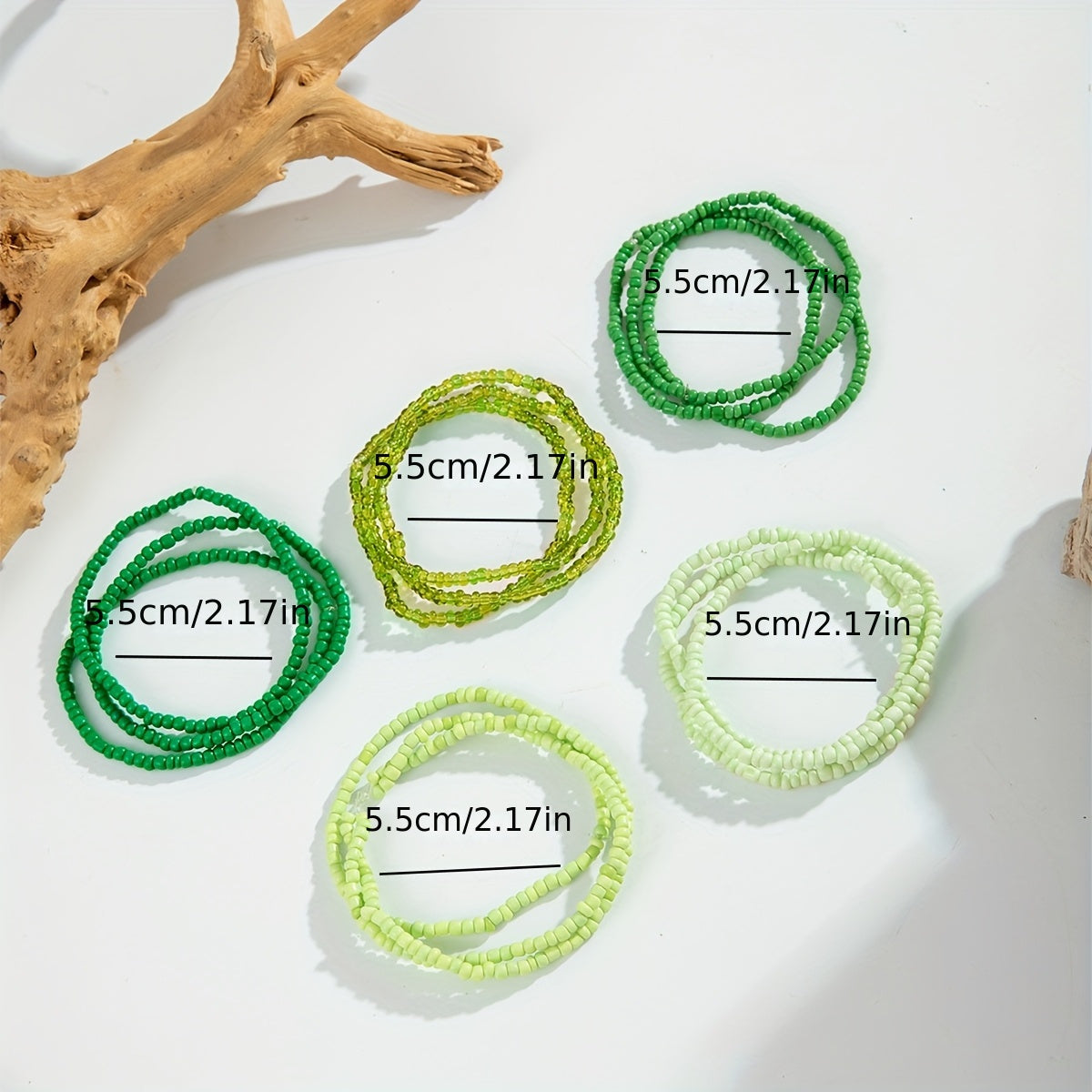 15er-Set Boho Perlenarmbänder – Bunte Reiskörner für Strand & Party