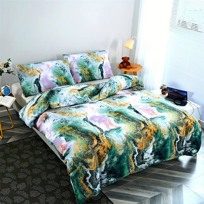 3-teiliges Marmor-Bettwäsche-Set, Weich, Atmungsaktiv, Für Schlafzimmer