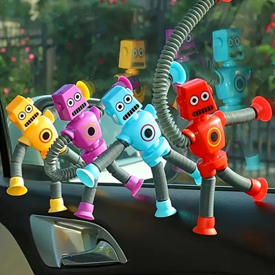 4er-Pack Flexirobo Roboter-Spielzeug mit Saugnäpfen, Stressabbau