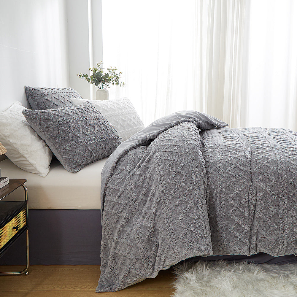 Wendebettwäsche Plüsch – Flauschig, Warm, Geometrisches Design