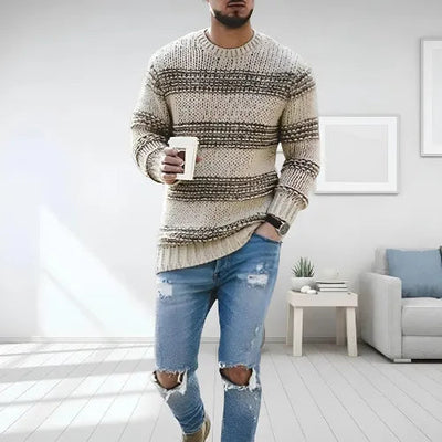 Zion | Slim-Fit Strickpullover mit Streifendesign