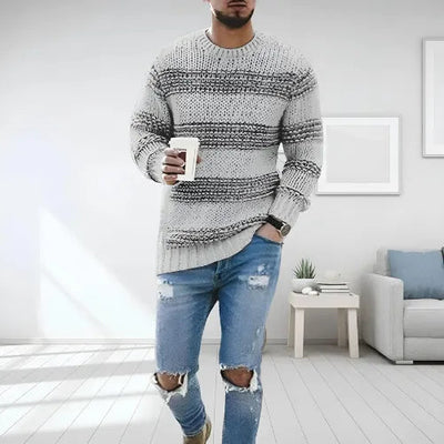 Zion | Slim-Fit Strickpullover mit Streifendesign