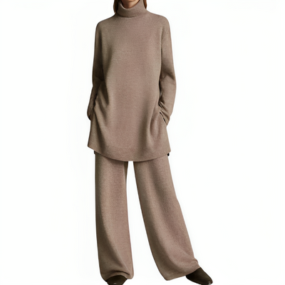 Winterliches, warmes, zweiteiliges Strickset