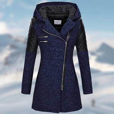 Winterjacke Damen Mit Kapuze | Lang Geschnitten Mit Reißverschluss