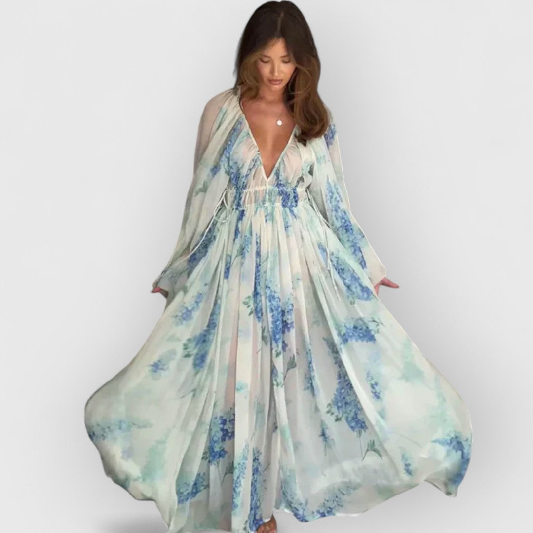 Vivia | Premium-Samtkleid in Hellblau