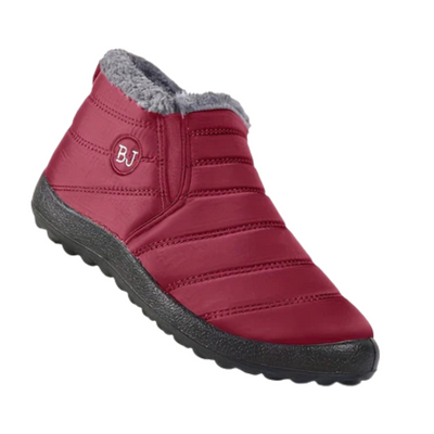 Winterschuhe Damen| Flach Knöchelhoch Mit Rundkappe