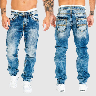Weit geschnittene Jeans – verwaschen – tief sitzend – Baggy-Jeans – Herrenjeans