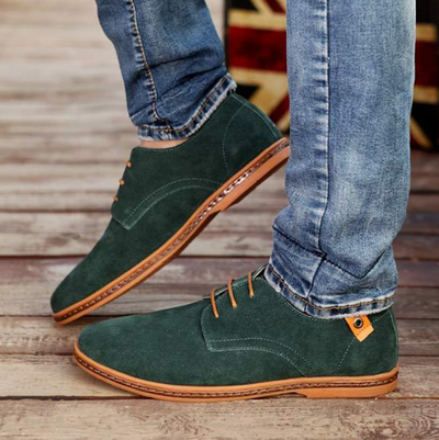 Wildlederschuhe - Stylische Herren Schnürschuhe zum Laufen aus Leder