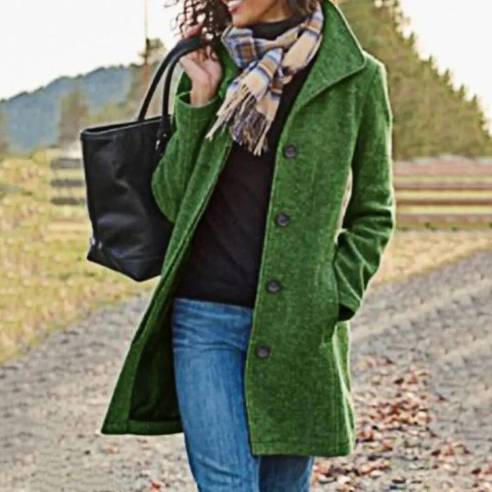 Winterjacke Einreihige Strickjacke mit Knöpfen