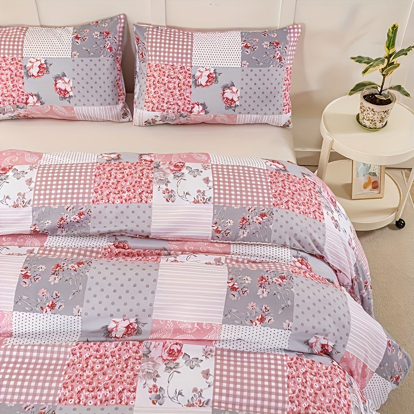 3-teiliges Bettwäsche-Set – Blumenmuster, Weich & Atmungsaktiv