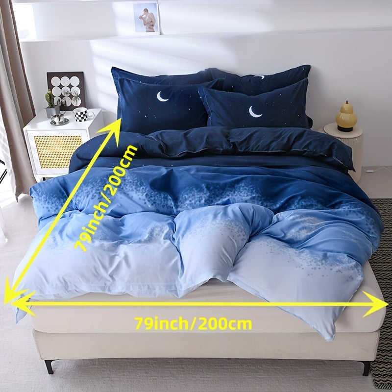 3-teiliges Bettbezug-Set – Monddruck, Weich & Bequem, Für Schlafzimmer & Gästezimmer