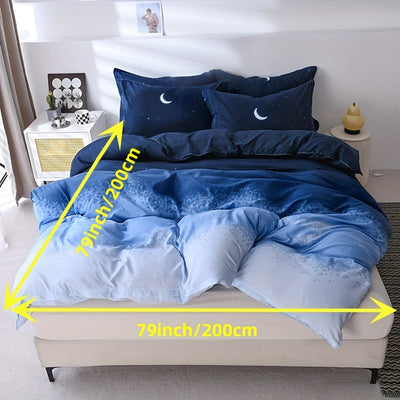 3-teiliges Bettbezug-Set – Monddruck, Weich & Bequem, Für Schlafzimmer & Gästezimmer