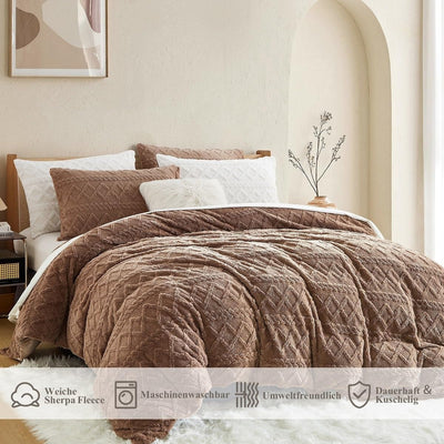 Wendebettwäsche Plüsch – Flauschig, Warm, Geometrisches Design