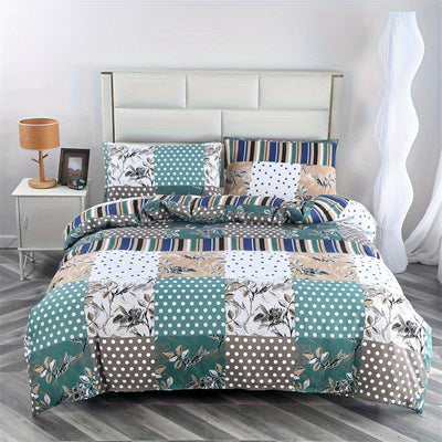 3-teiliges Fleece Bettbezug Set – Hautfreundlich, Pflanzenblumen Design