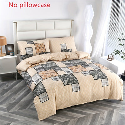 3-teiliges Bettbezug Set – Karo & Blumenmuster, Atmungsaktiv, Maschinenwaschbar