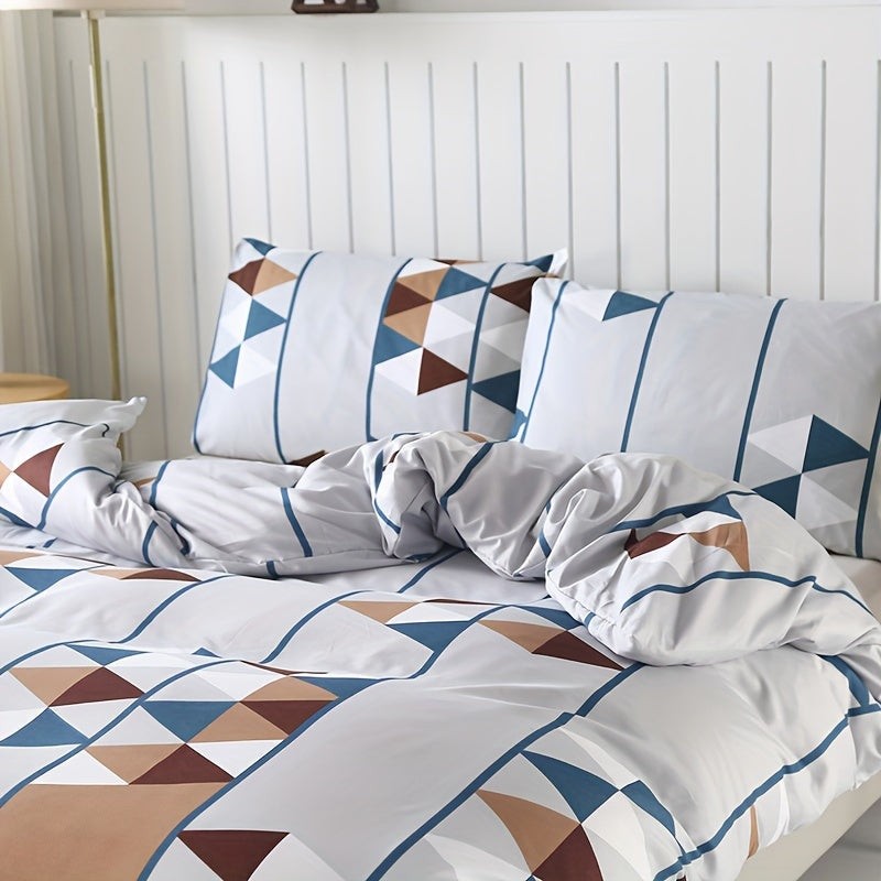 3-teiliges Bettbezug-Set – Hautfreundlich, Blumenmuster & Geometrisch