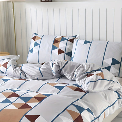 3-teiliges Bettbezug-Set – Hautfreundlich, Blumenmuster & Geometrisch