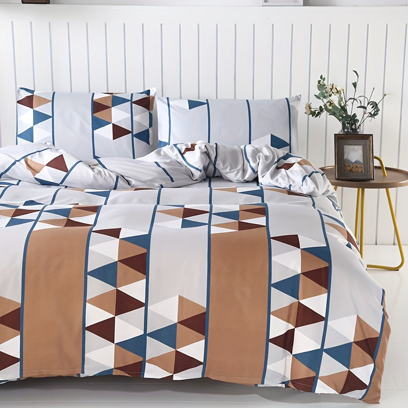 3-teiliges Bettbezug-Set – Hautfreundlich, Blumenmuster & Geometrisch