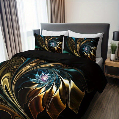 3-teiliges Bettwäsche-Set – Abstraktes Marmor-Design, Atmungsaktiv, Maschinenwaschbar