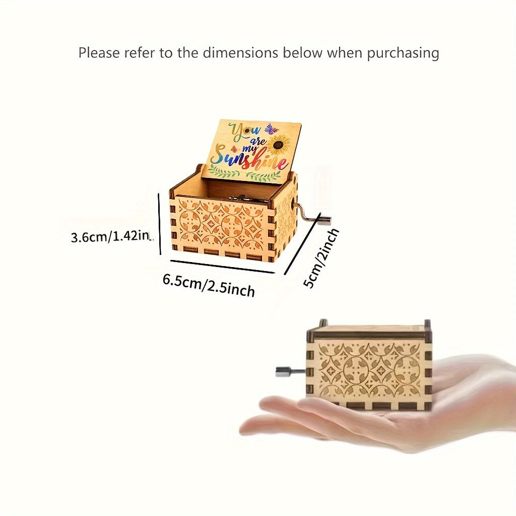 Vintage Lasergravierte Spieluhr "Du bist mein Sonnenschein"