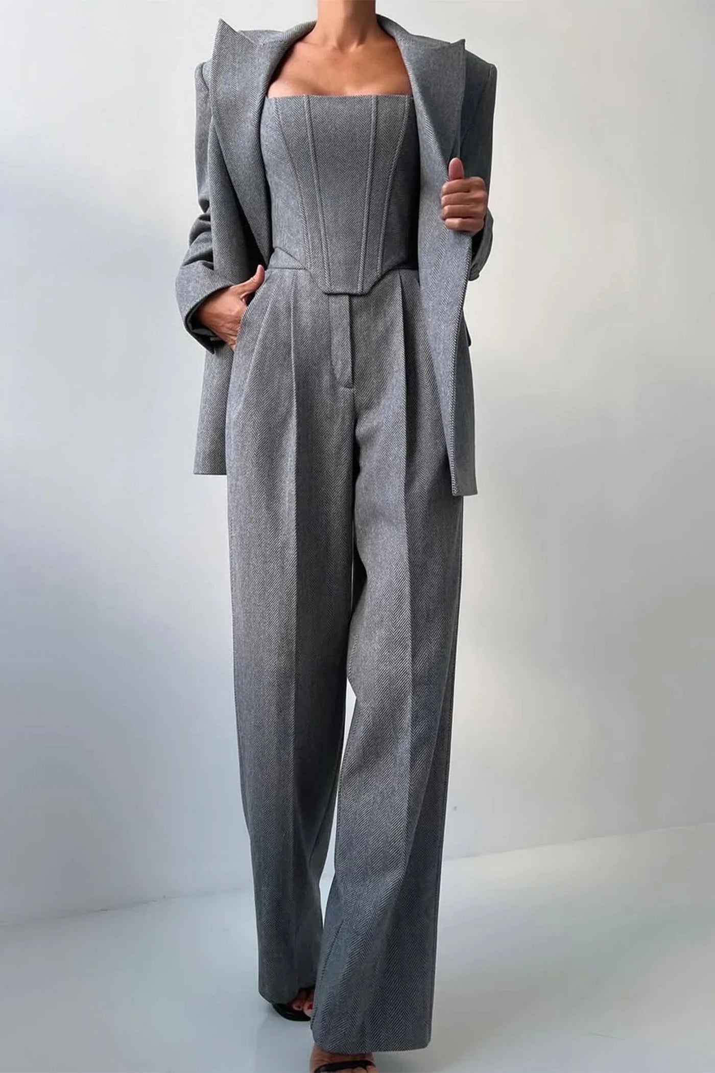 Alba™ - Dreiteiliges Set mit zweireihigem Blazer