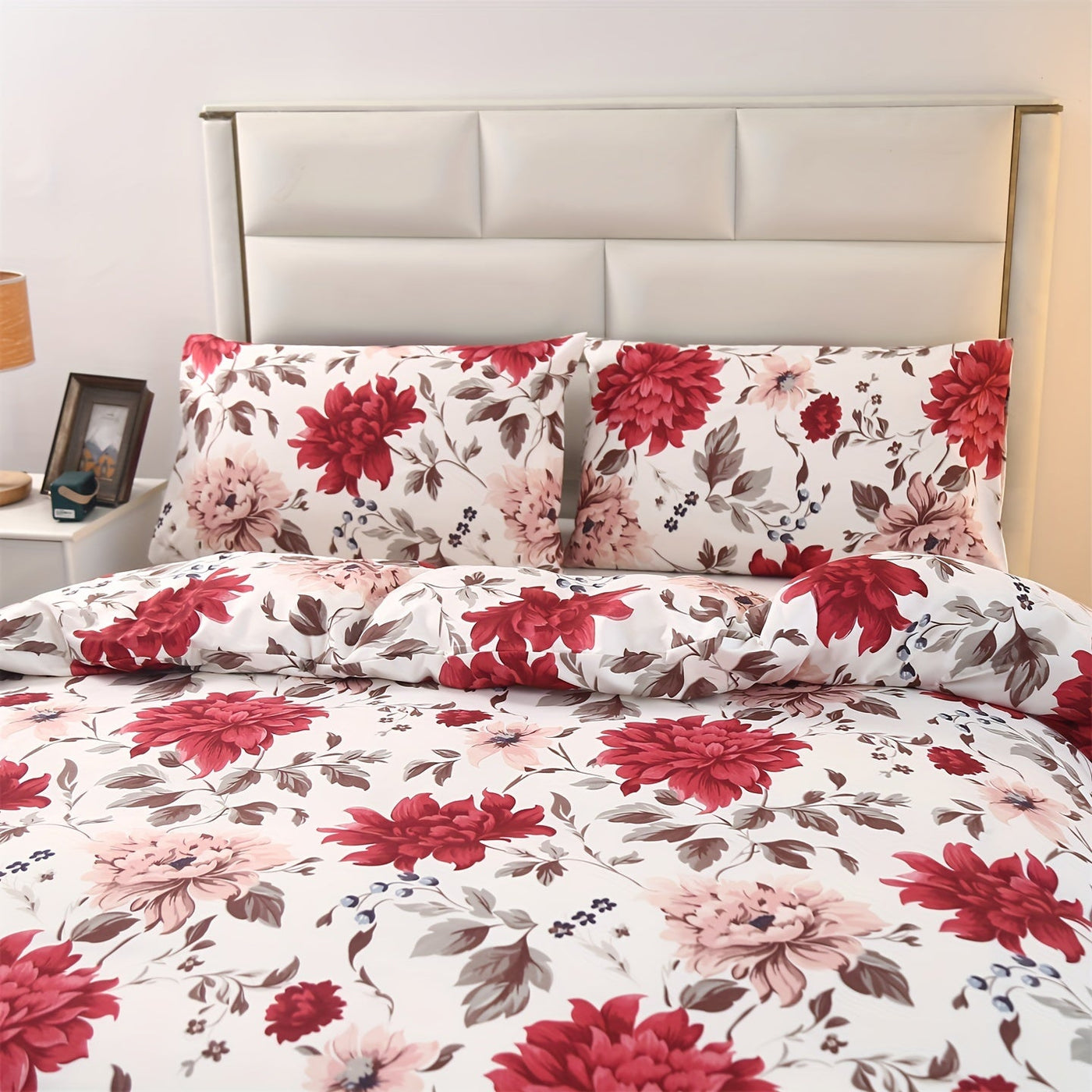 3-teiliges Blumenmuster Bettwäsche-Set – Weich & Bequem, Ohne Füllung