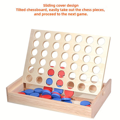 4-in-1 Holzspiel – Puzzle & Schach für interaktiven Spielspaß